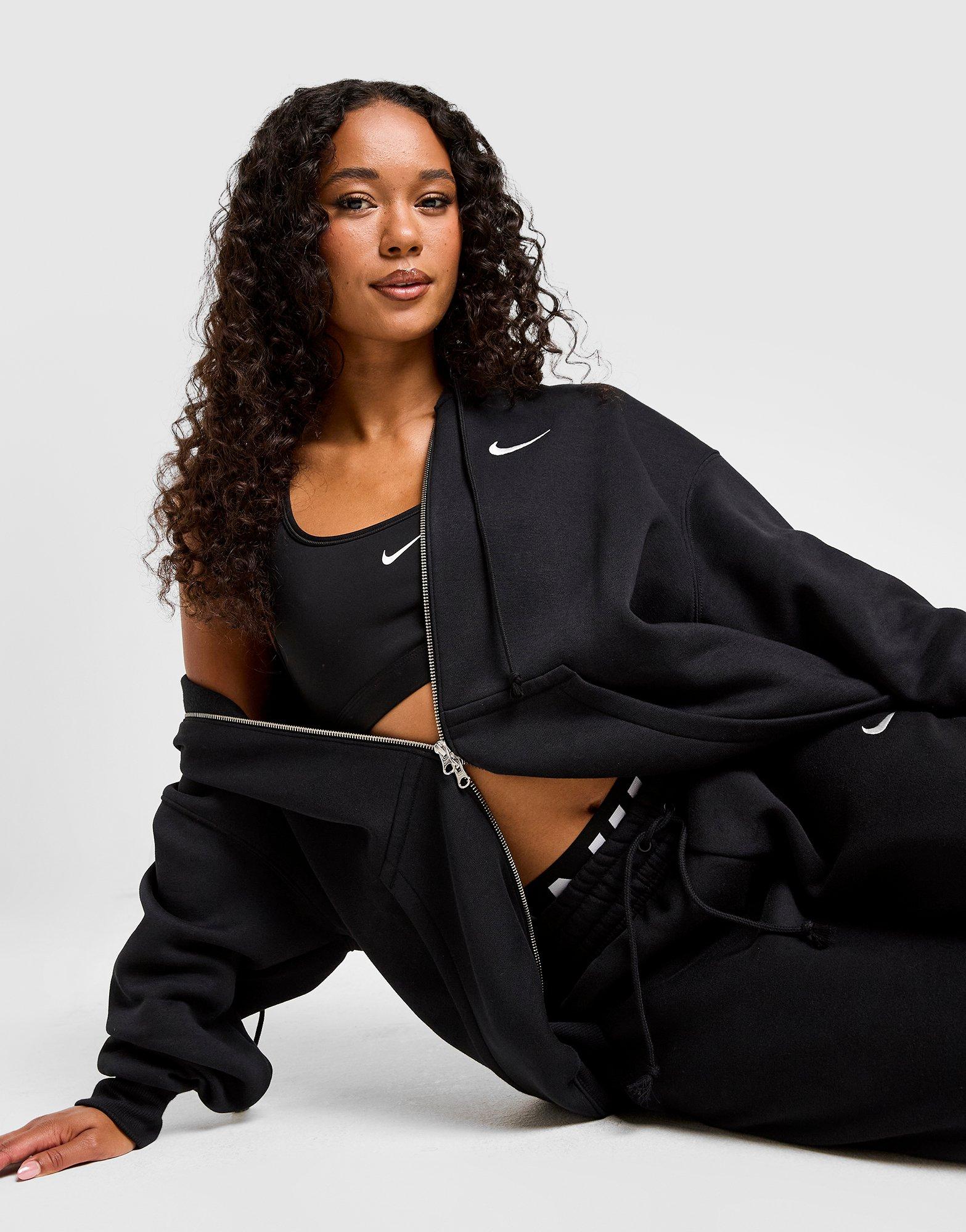 Black Nike Phoenix Fleece Oversized Full Zip Hoodie - JD Sports
