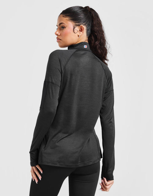 Woven Pocket 1/4 Zip Top