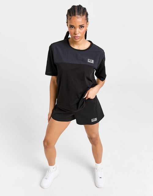 Woven Panel Short Sleeve T-Shirt