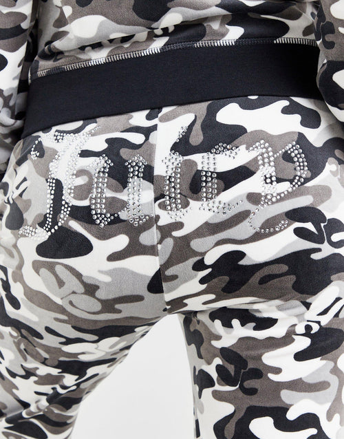 Diamante Velour Camo Track Pants