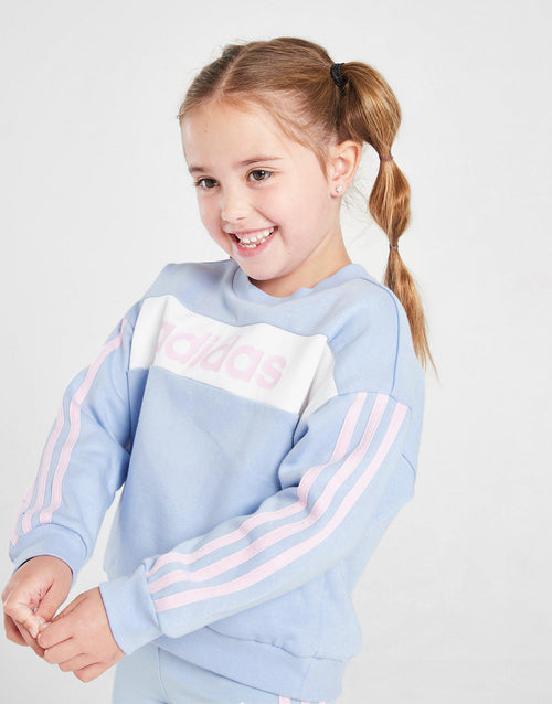 Girls’ Linear Colour Block Crew Tracksuit