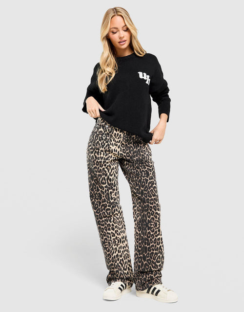 Mid-Rise Loose Jeans