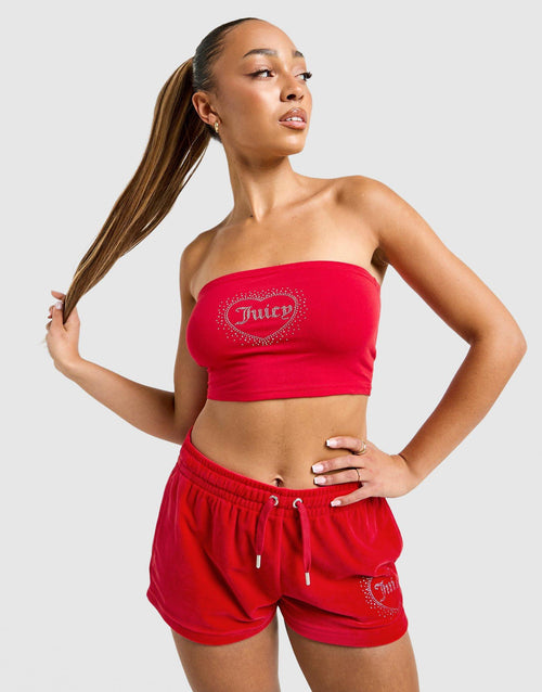 Diamante Heart Logo Bandeau Top