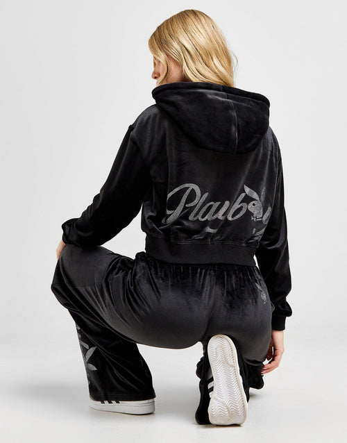 Diamante Velour Full Zip Hoodie