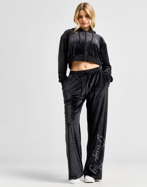 Diamante Velour Full Zip Hoodie