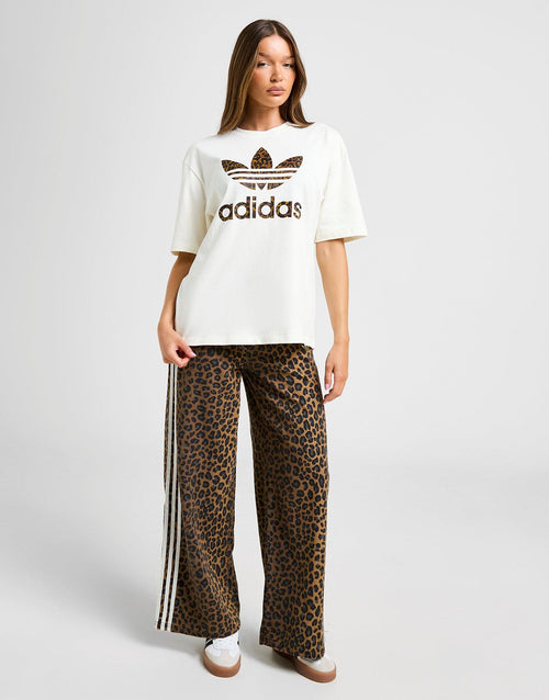 Leopard Print Trefoil Boyfriend T-Shirt