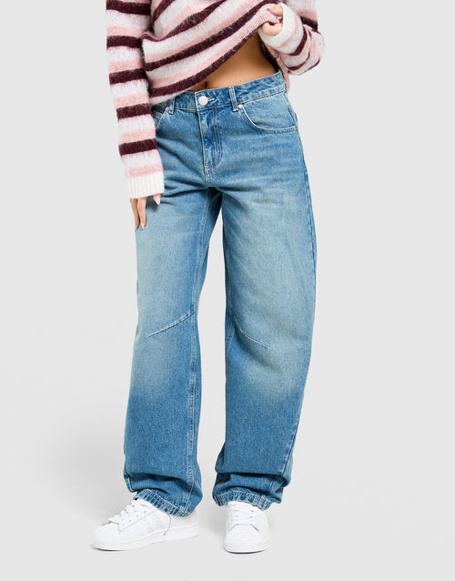 Mid-Rise Barrel Jeans