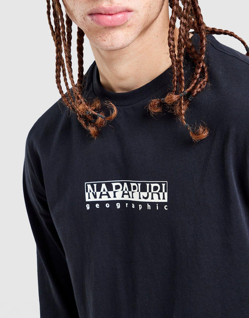 Grid Back Print Long Sleeve T-Shirt