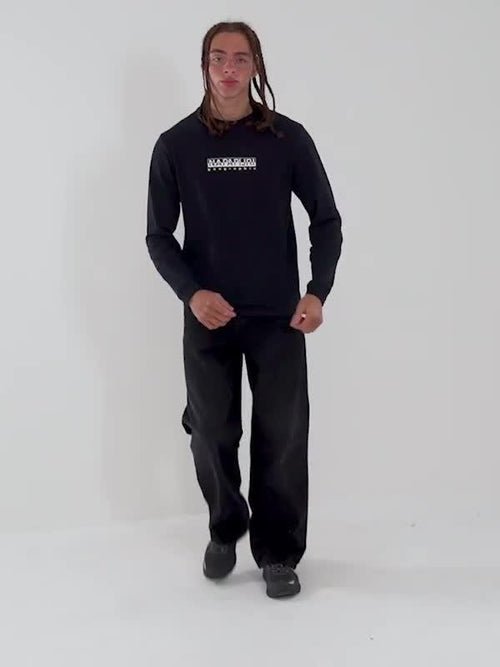 Grid Back Print Long Sleeve T-Shirt