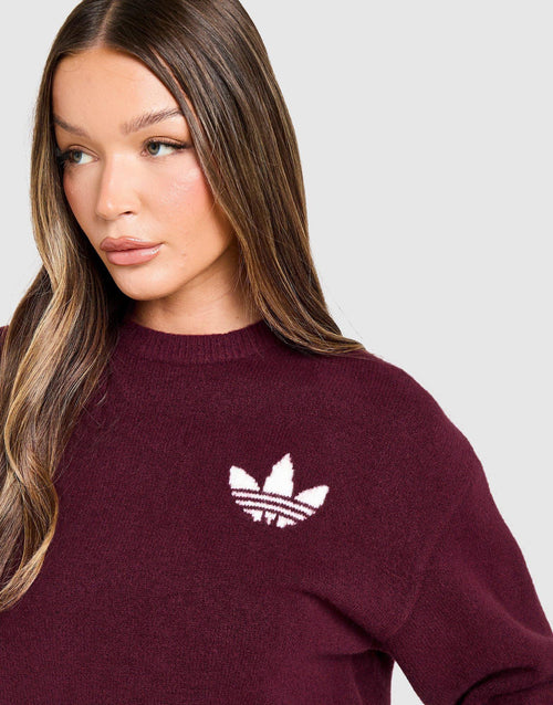 Trefoil Knit Crew Sweatshirt