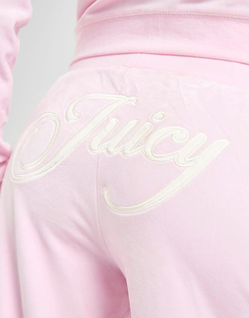 Script Velour Wide Track Pants