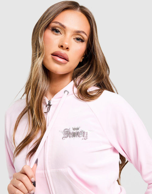 Angel Velour Diamante Hoodie