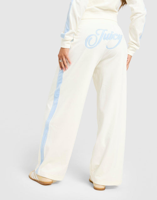Script Velour Wide Track Pants