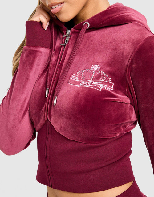 Crown Velour Corset Hoodie