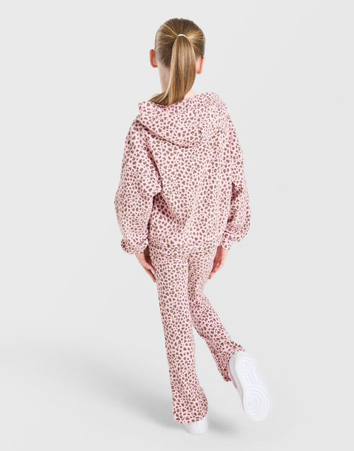 Ribbed Leopard Print Tracksuit Children's