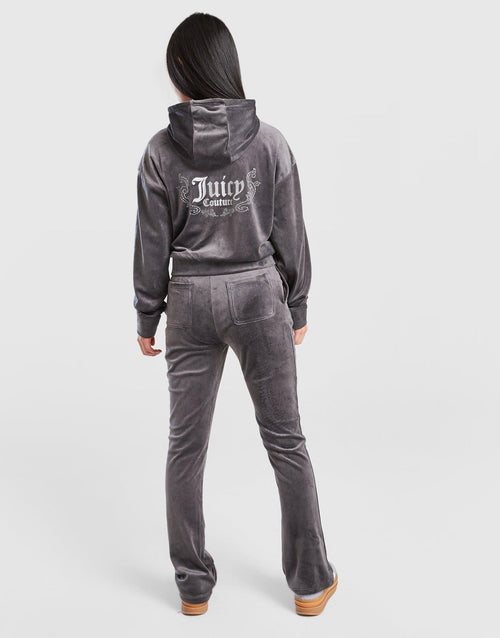 Girls' Velour Glitter Full Zip Tracksuit Children