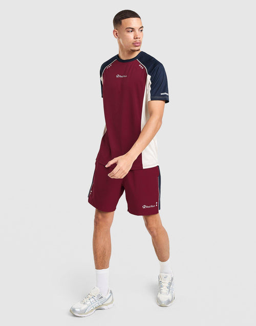Crimson Wave Panel Sport Shorts