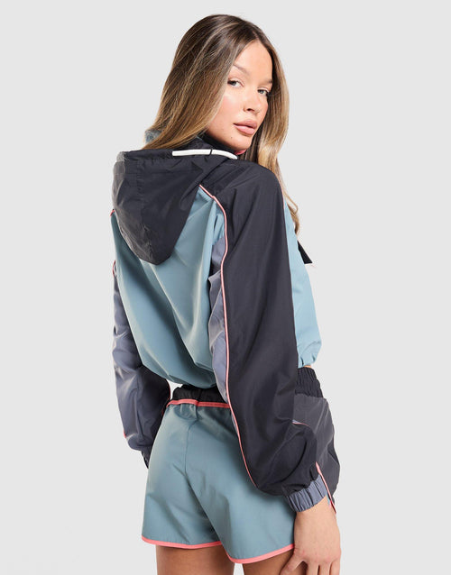 Outer Space Colour Block Crop Windbreaker