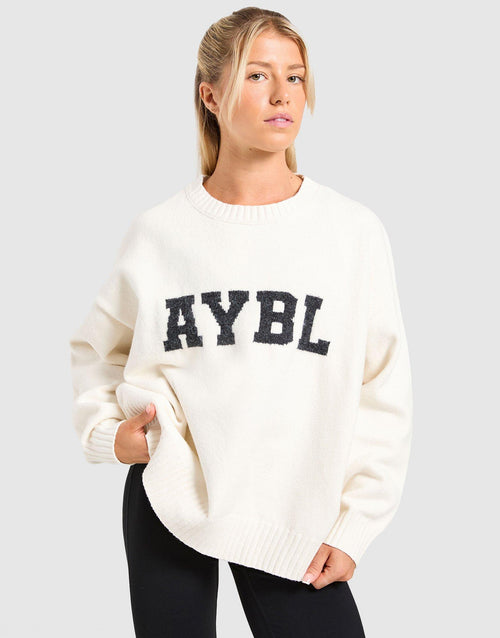 Varisty Knitted Crew Sweatshirt