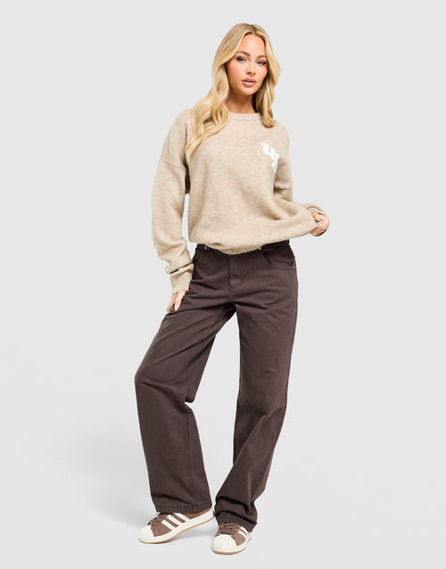 Mid-Rise Loose Jeans