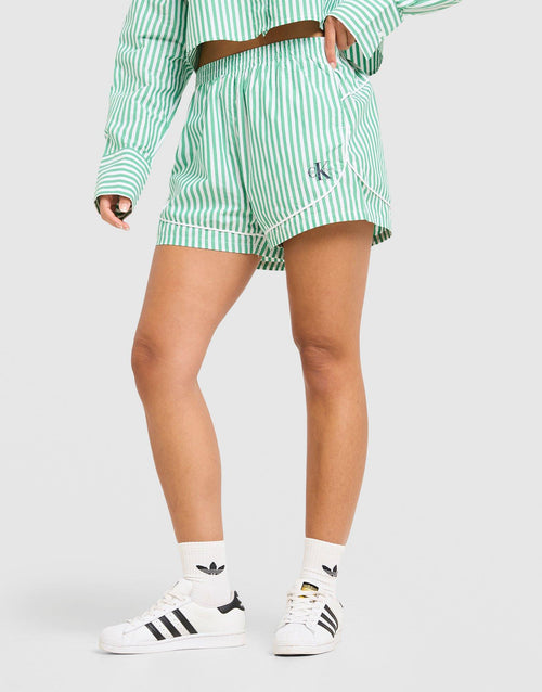 Striped Poplin Shorts