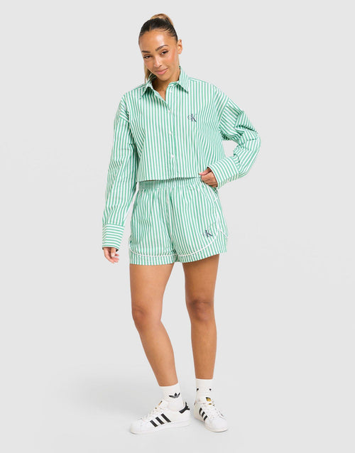 Striped Poplin Shorts