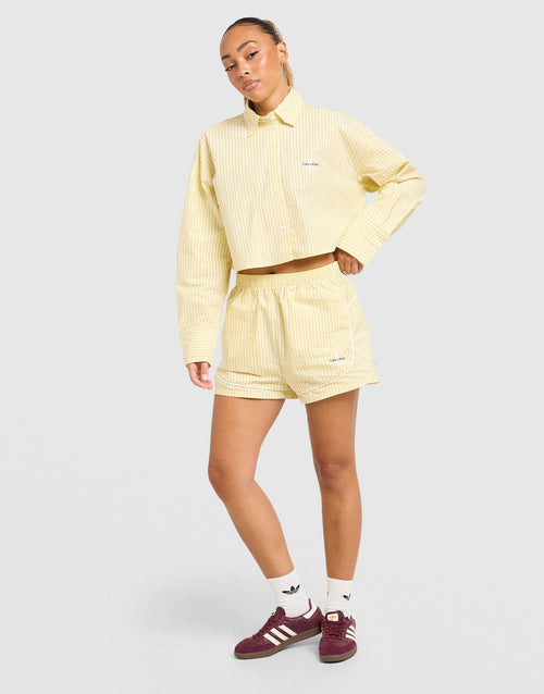 Striped Poplin Shorts