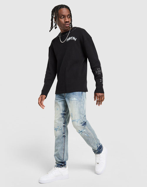 Omar Slim Ripped Jeans