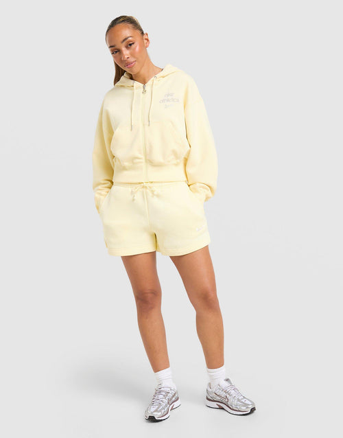 Graphic Swoosh Crop Full Zip Hoodie