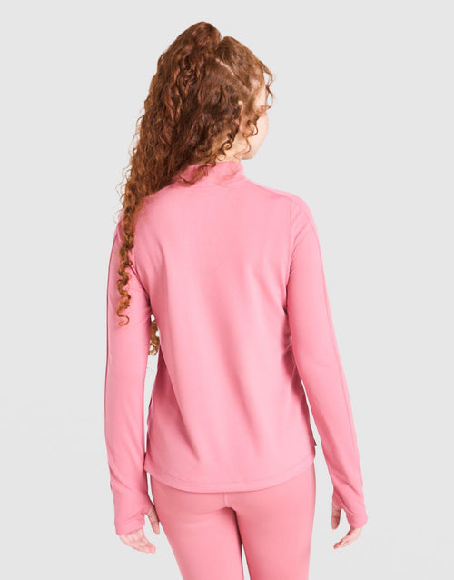 Girls' Fitness Long Sleeve 1/2 Zip Top Junior