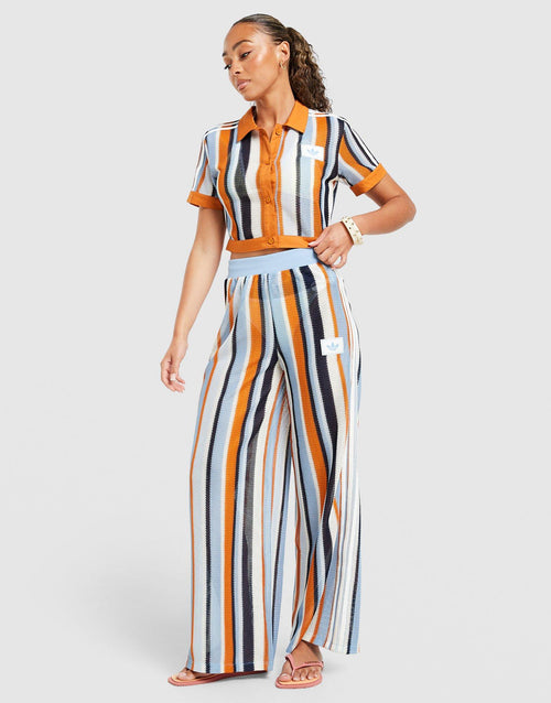 Summer Glow Striped Cropped Polo