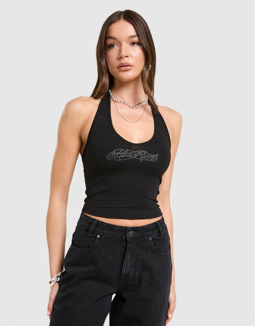 Solace Diamante Halterneck Top