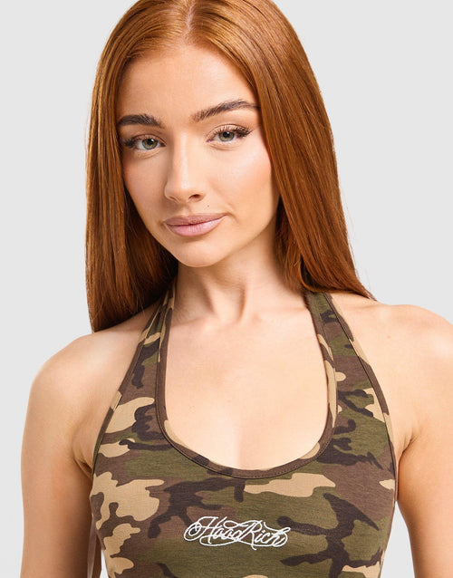 Field Camo Halter Neck Top