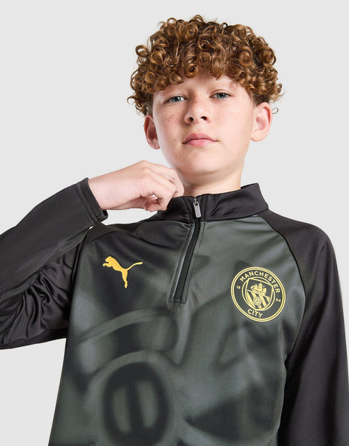Manchester City FC Warm Up 1/4 Zip Top Junior