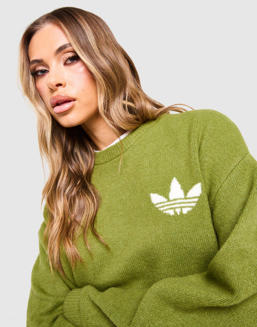 Trefoil Knit Crew Sweatshirt