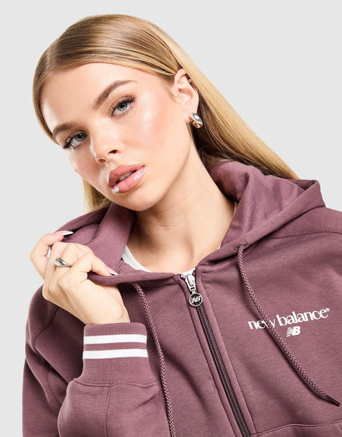 Cropped Ribbed Full Zip Hoodie