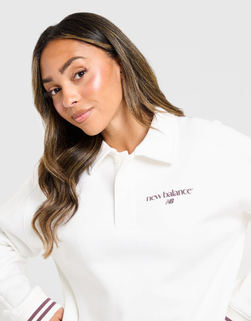 Long Sleeve Fleece Polo Sweatshirt