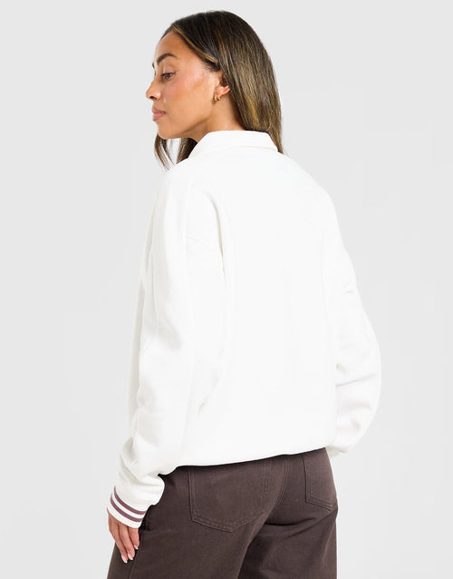 Long Sleeve Fleece Polo Sweatshirt