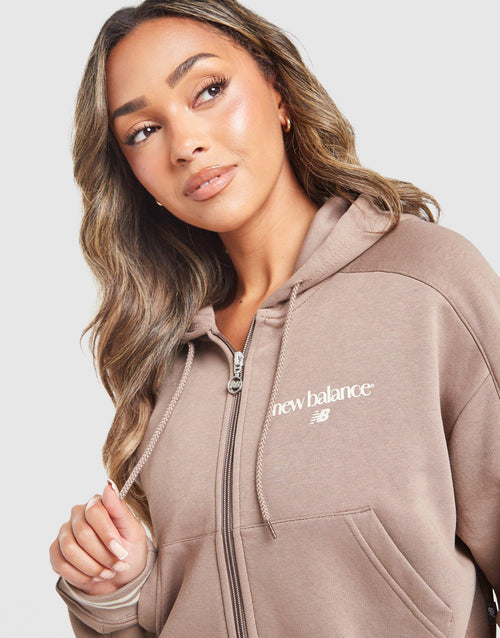 Cropped Ribbed Full Zip Hoodie