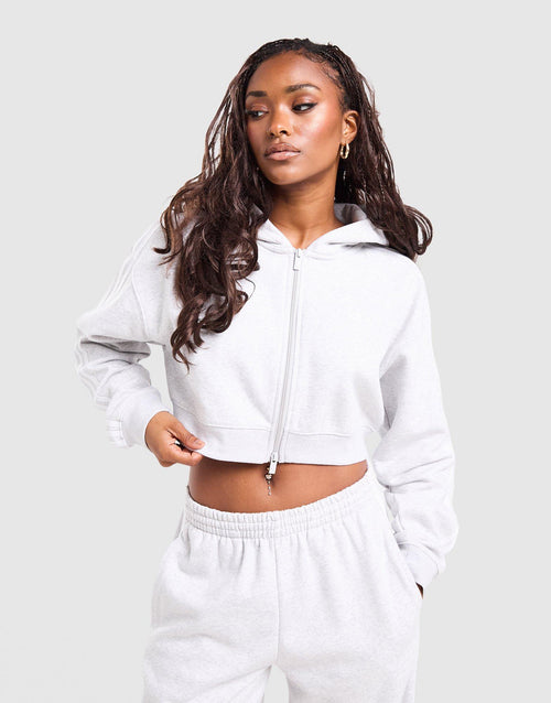 3-Stripes Cropped Full Zip Hoodie
