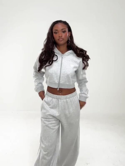 3-Stripes Cropped Full Zip Hoodie