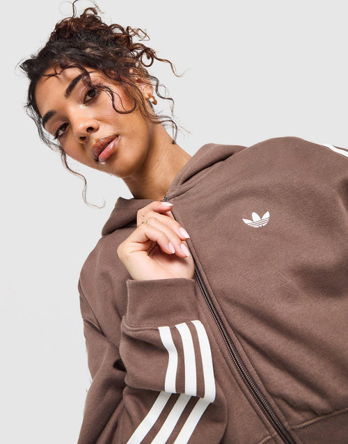 3-Stripes Cropped Full Zip Hoodie