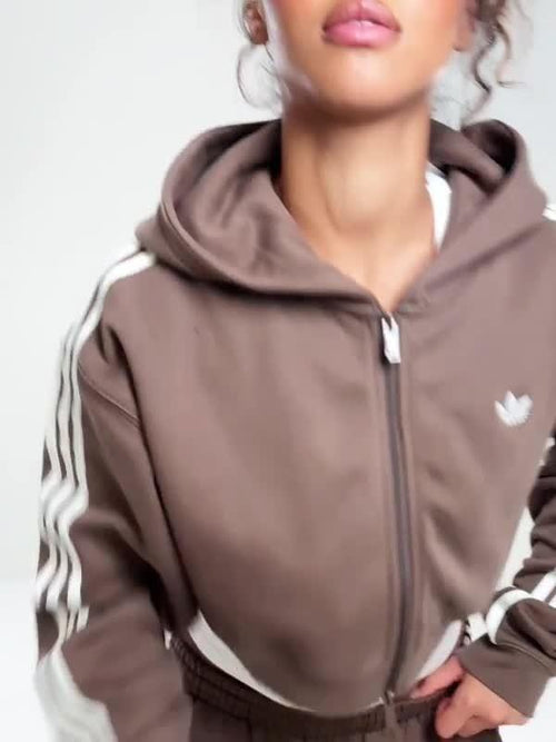 3-Stripes Cropped Full Zip Hoodie