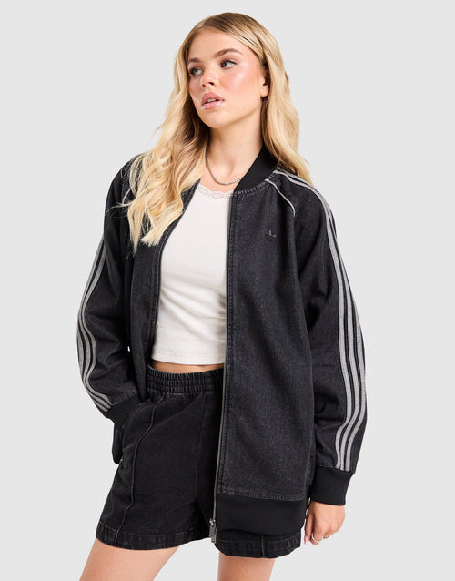 Denim Oversized Track Top