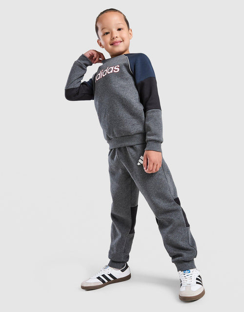 Linear Colour Block Crew Tracksuit Children
