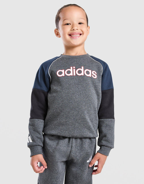 Linear Colour Block Crew Tracksuit Children