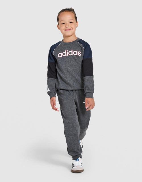 Linear Colour Block Crew Tracksuit Children