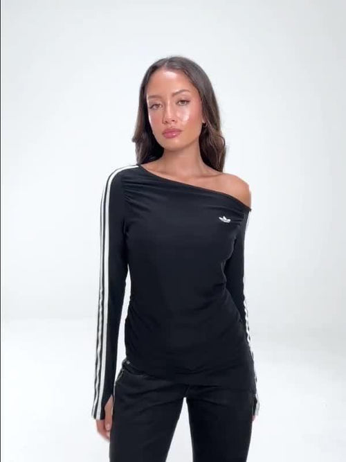 Long Sleeve Asymmetric One Shoulder Top