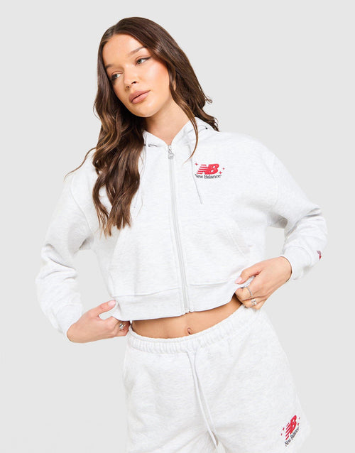 Chrome Cropped Full Zip Hoodie