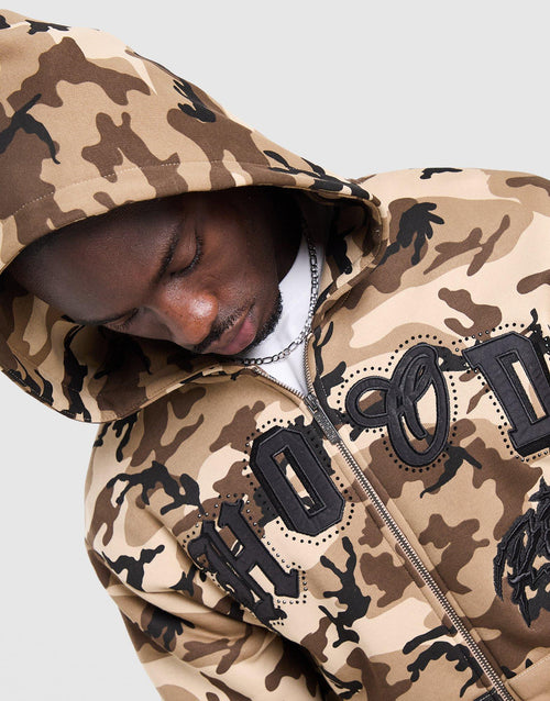 Camo Iron All Over Print Full Zip Hoodie